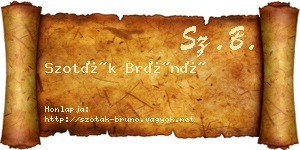 Szoták Brúnó névjegykártya